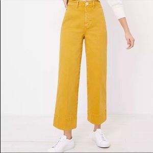 LOFT Mustard Yellow High Waist Wide Leg Jeans